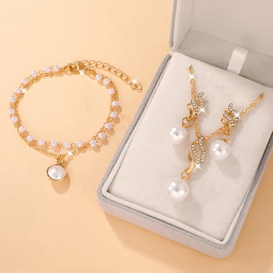Elegant og Romantisk Smykkesett for Damer